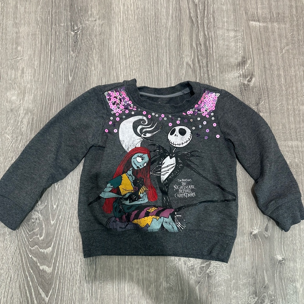Disney Dark Gray Sweatshirt with Nightmare Before Christmas Design